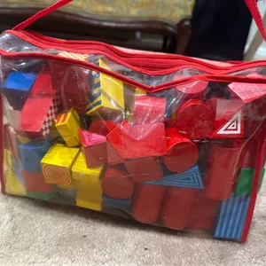 Wooden Building Blocks Bag