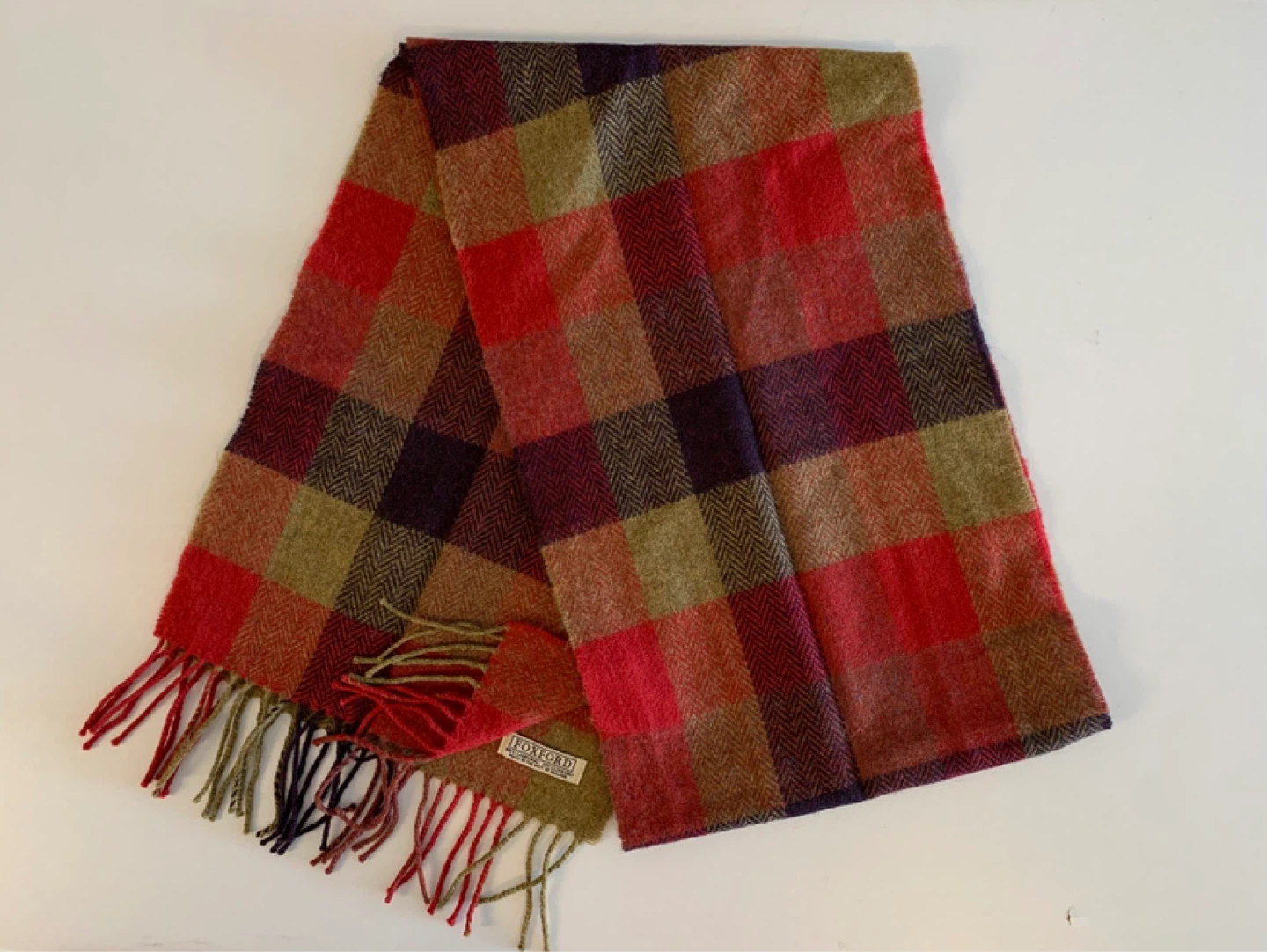 ⚽️ Foxford 100% Lambswool Scarf - Red Plaid