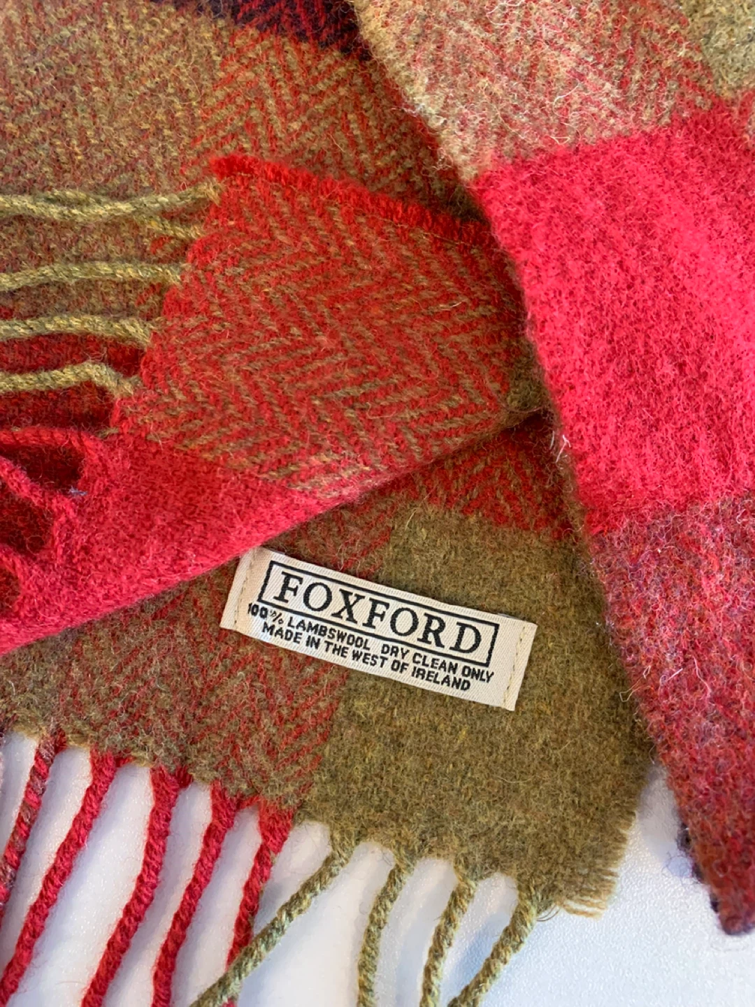 ⚽️ Foxford 100% Lambswool Scarf - Red Plaid - photo 2