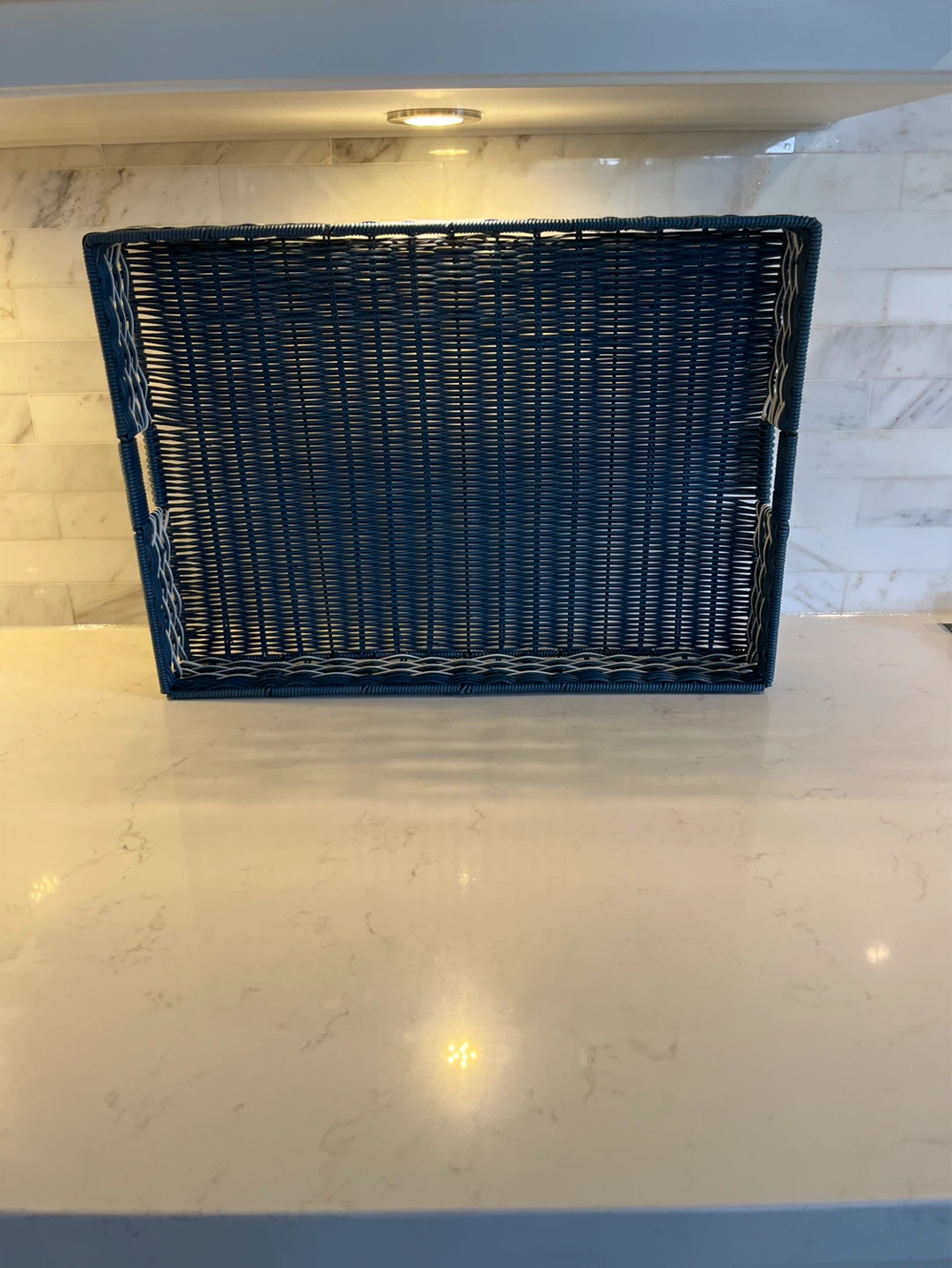 Blue Woven Tray with Handles - photo 2