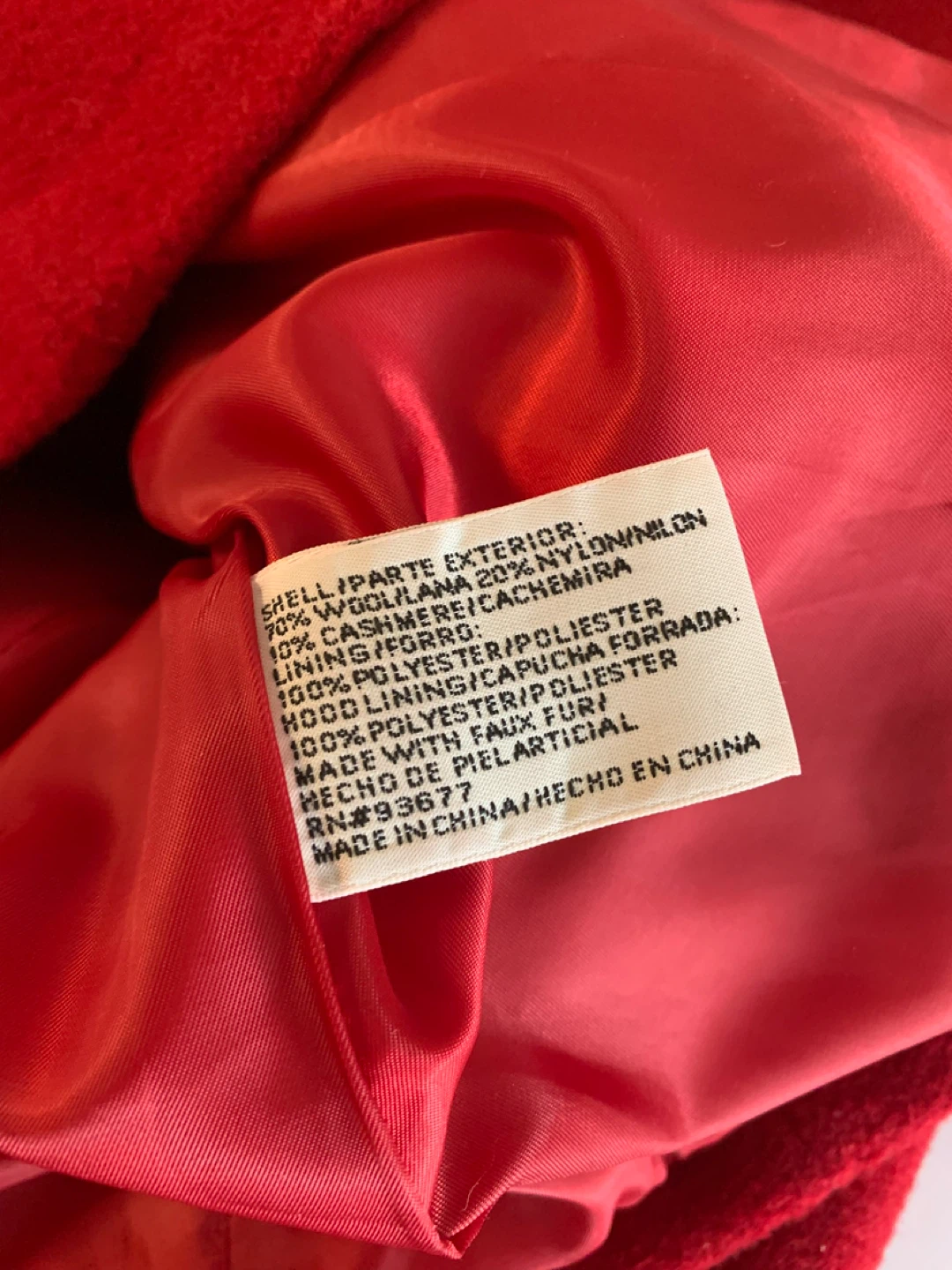 ⚽️ St. John's Bay Red Hooded Wool Blend Coat - photo 4