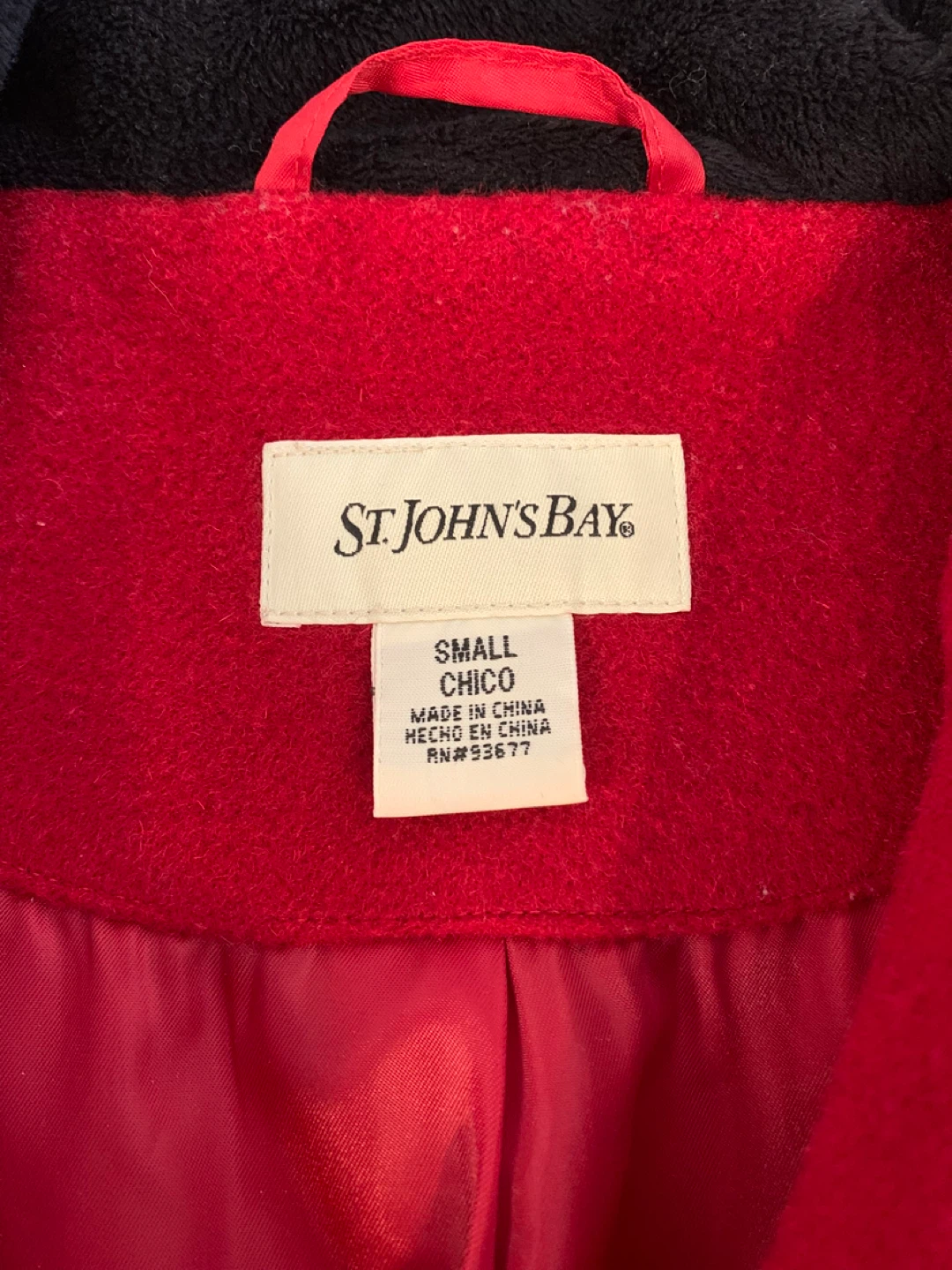 ⚽️ St. John's Bay Red Hooded Wool Blend Coat - photo 3