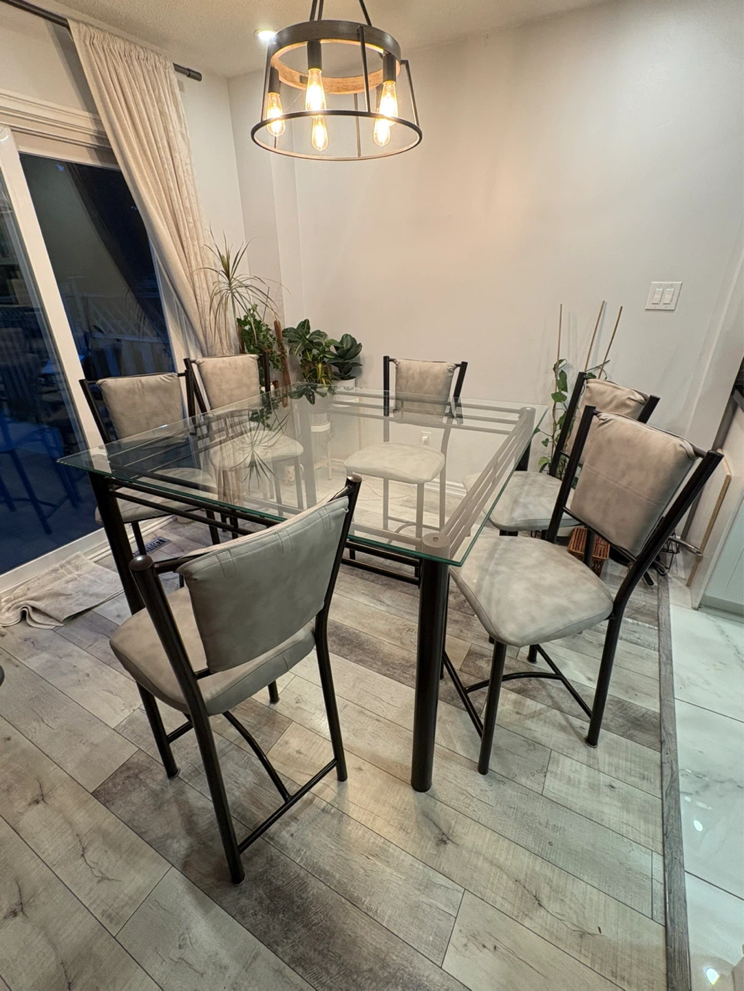 Glass Top Dining Table with 6 Chairs - photo 2