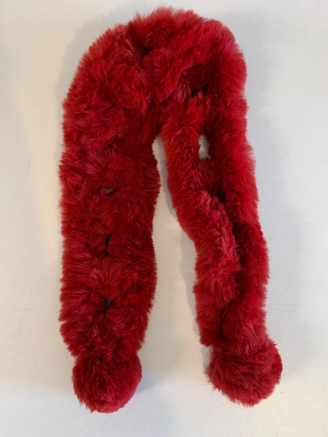 ⚽️ DANIERE Red Rabbit Fur Scarf - photo 2