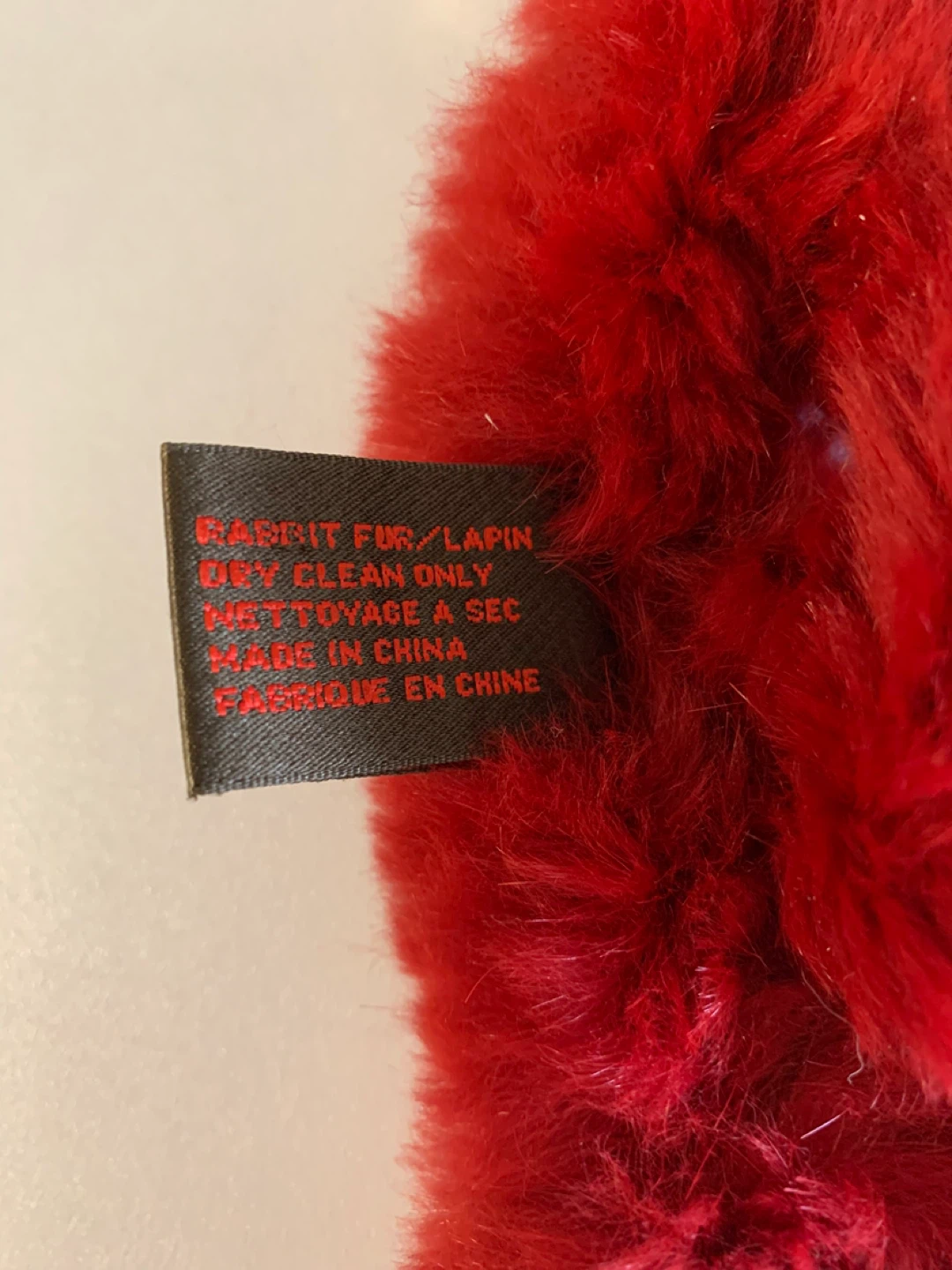 ⚽️ DANIERE Red Rabbit Fur Scarf - photo 4