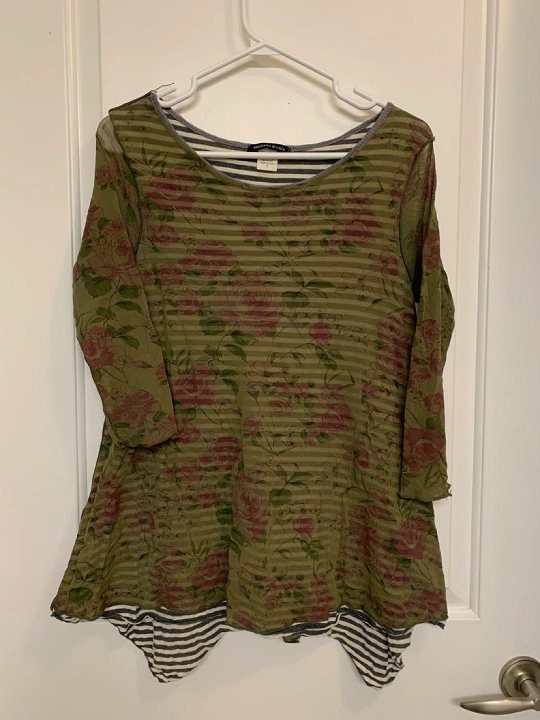 ⚽️ Madison & Lola Women's Floral & Stripe Tunic Top