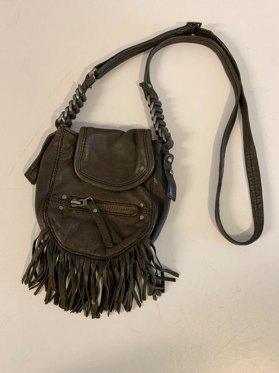 ⚽️ Danier Genuine Leather Crossbody Bag with Fringe