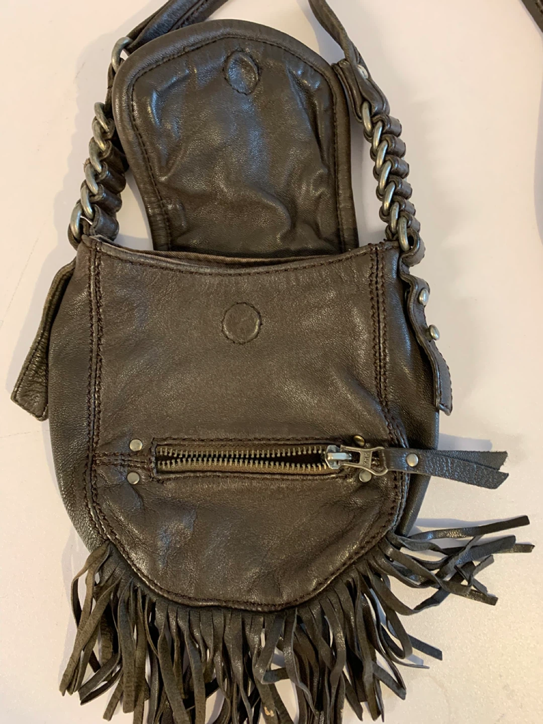 ⚽️ Danier Genuine Leather Crossbody Bag with Fringe - photo 4