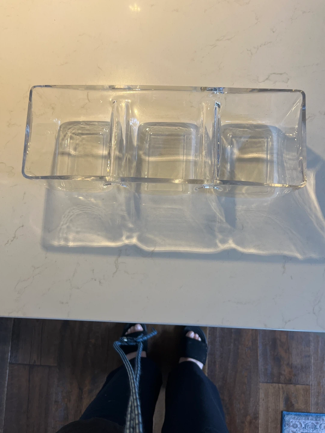 Clear Glass 3-Compartment Condiment/Organizer Tray - photo 3