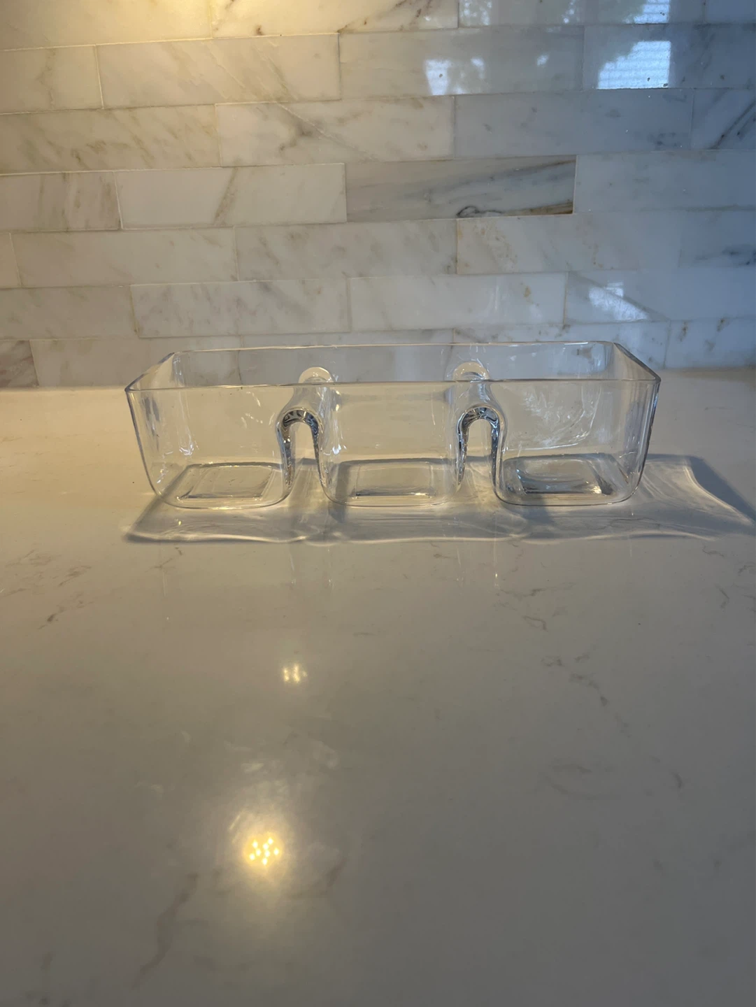 Clear Glass 3-Compartment Condiment/Organizer Tray - photo 2