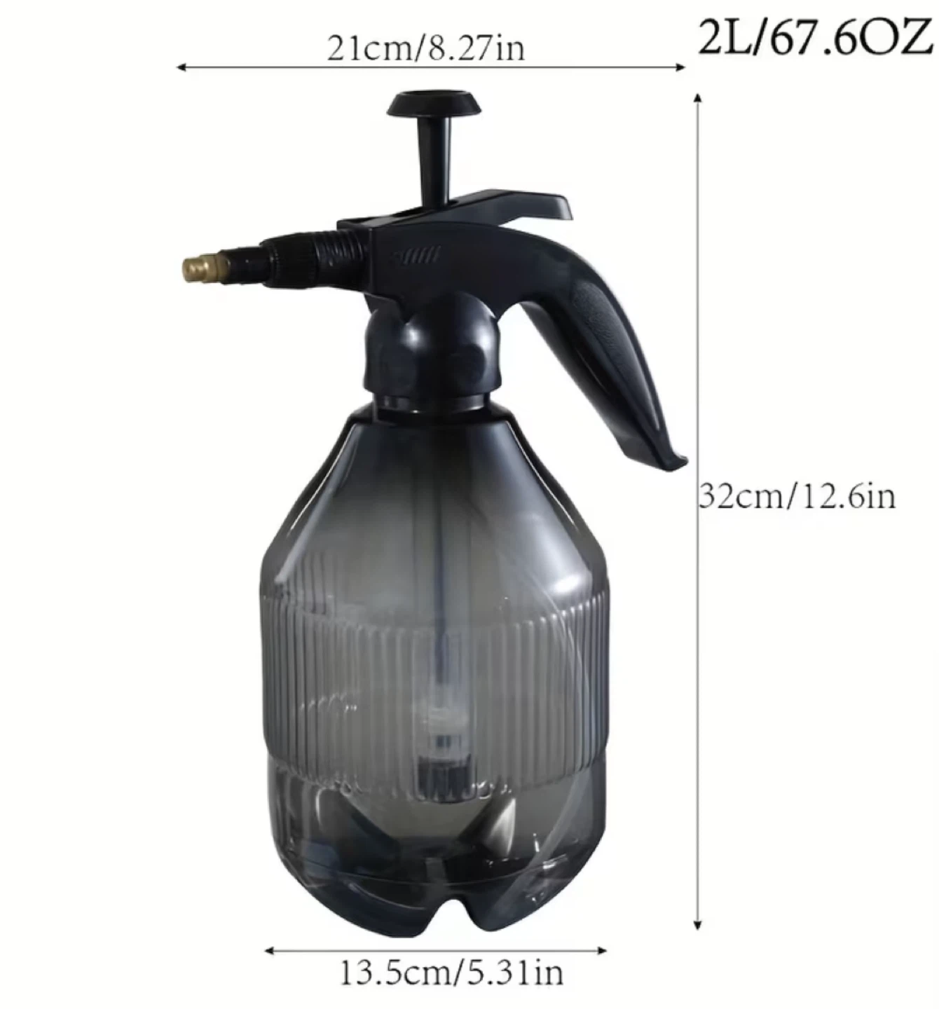2L Grey Pump Sprayer Bottle