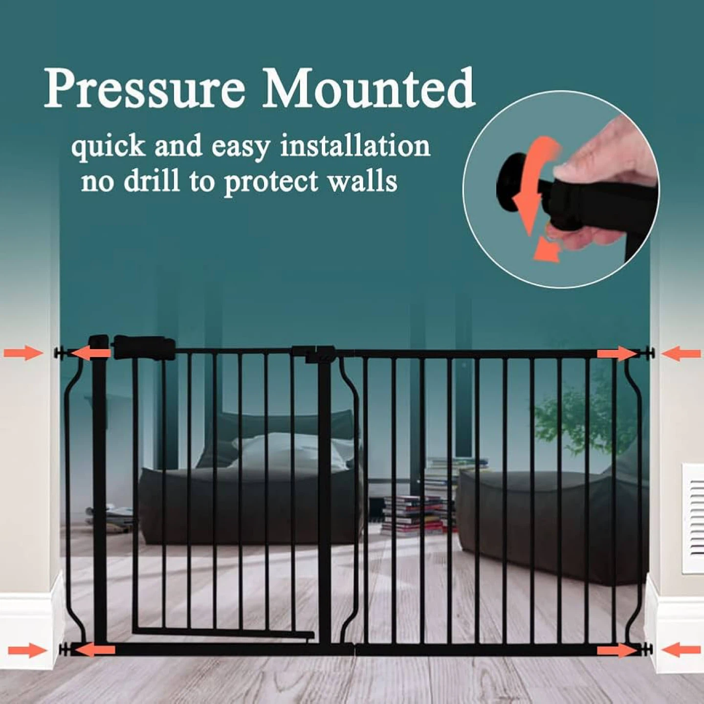 ALLAIBB 77 to 81 Inch Extra Wide Baby Gate  Brand new - photo 3