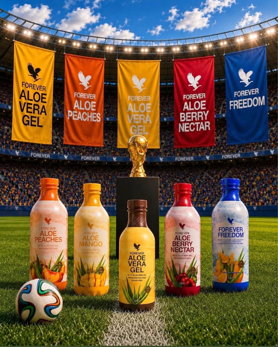 Forever Aloe Vera Gel, Peaches, Berry Nectar, Mango and Freedom