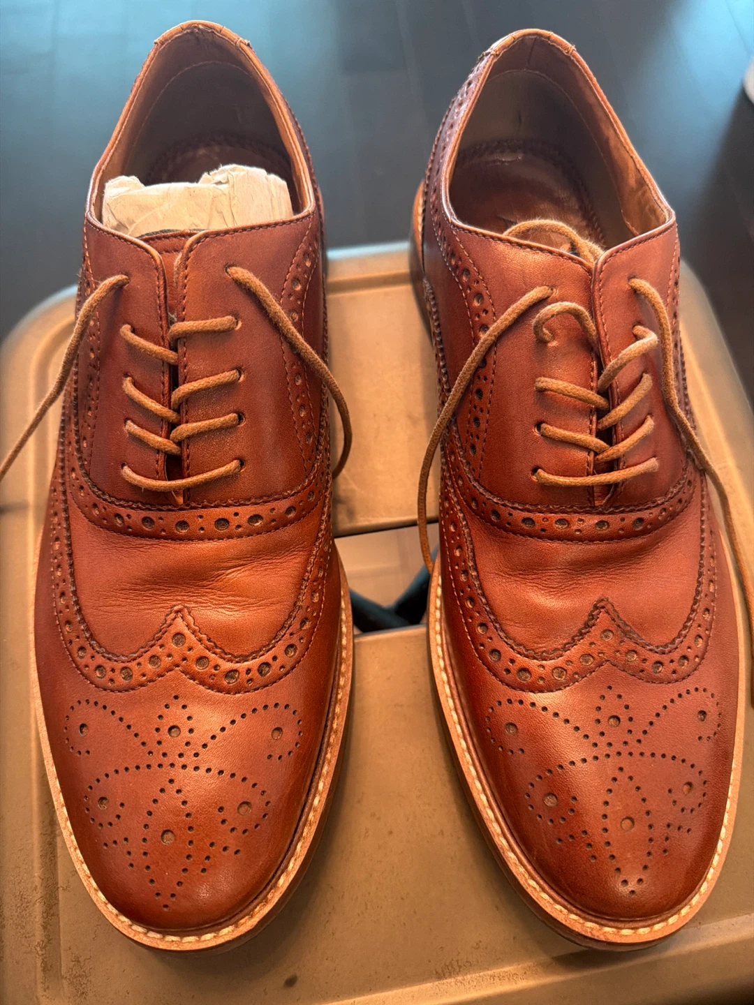ALDO Brown Leather Wingtip Oxford Shoes