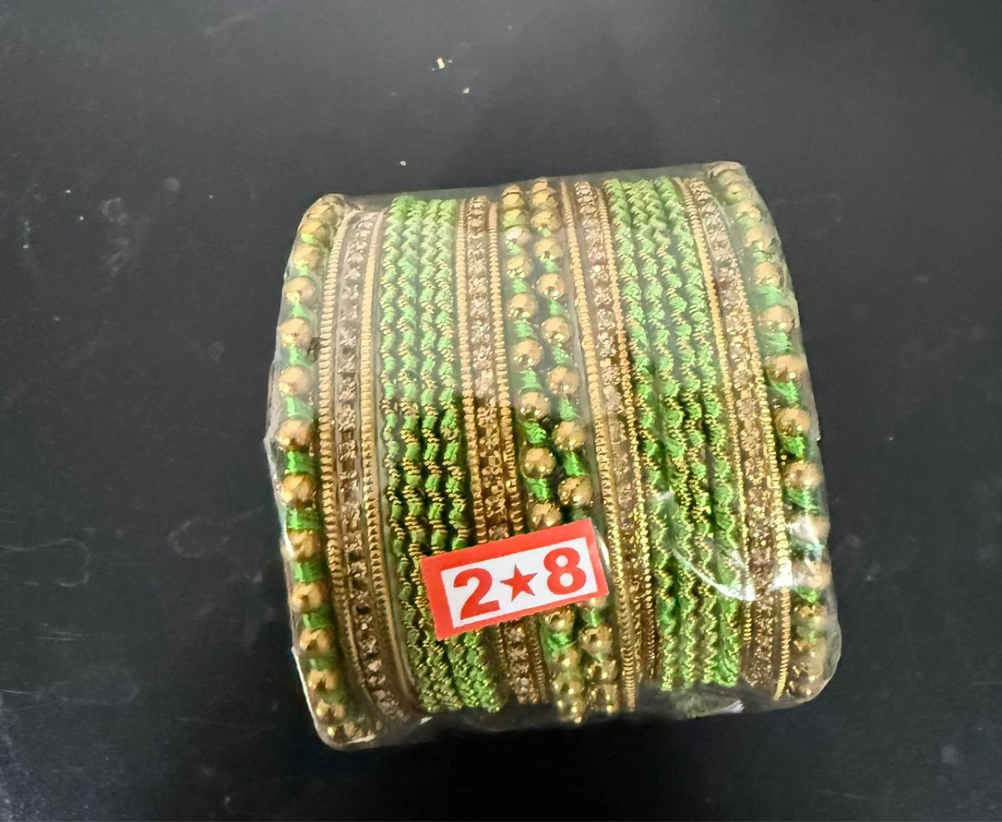 Green and Gold Bangle Set - photo 3