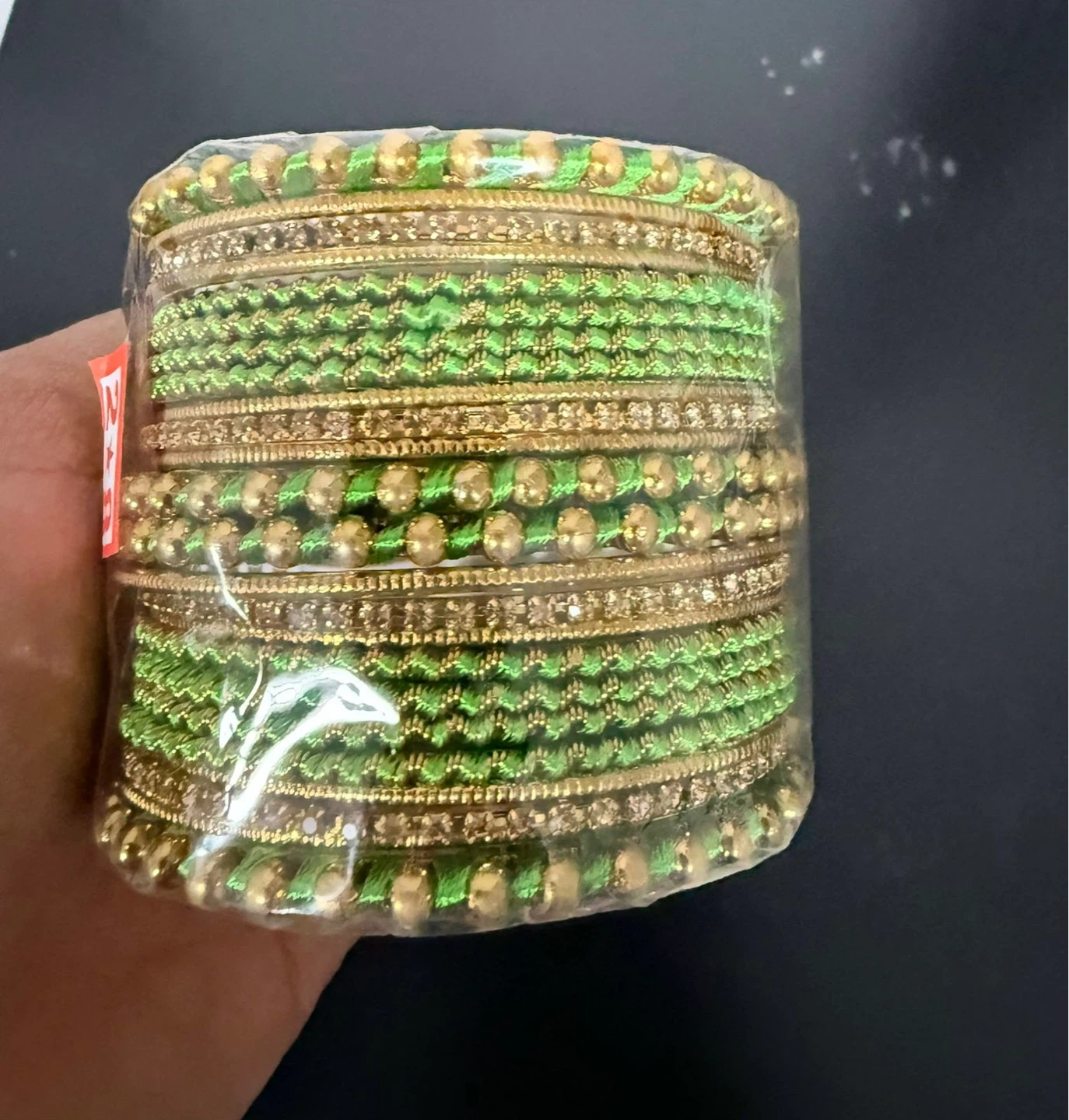 Green and Gold Bangle Set