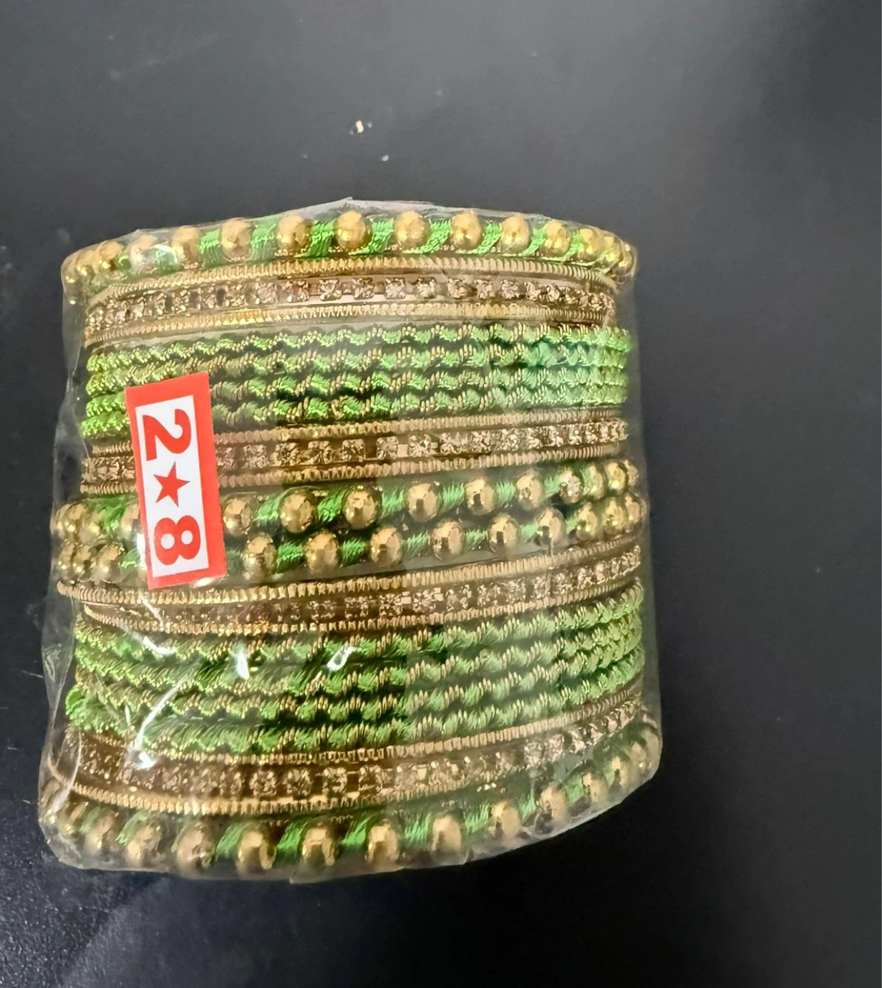 Green and Gold Bangle Set - photo 2