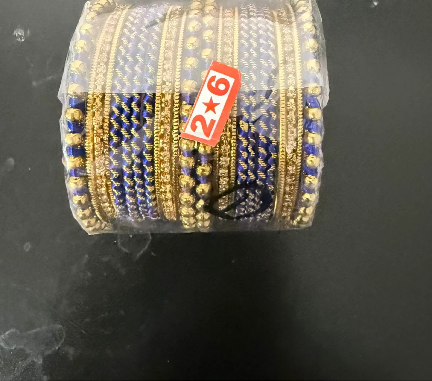 Blue and Gold Beaded Bangles Set - photo 4