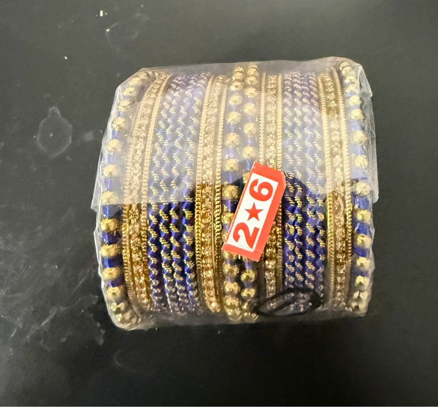 Blue and Gold Beaded Bangles Set - photo 5