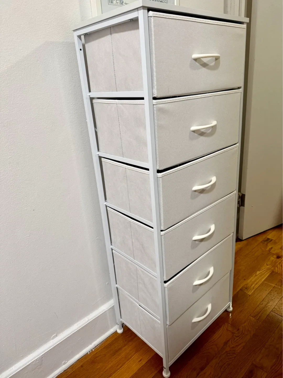 White 6-Drawer Fabric Dresser