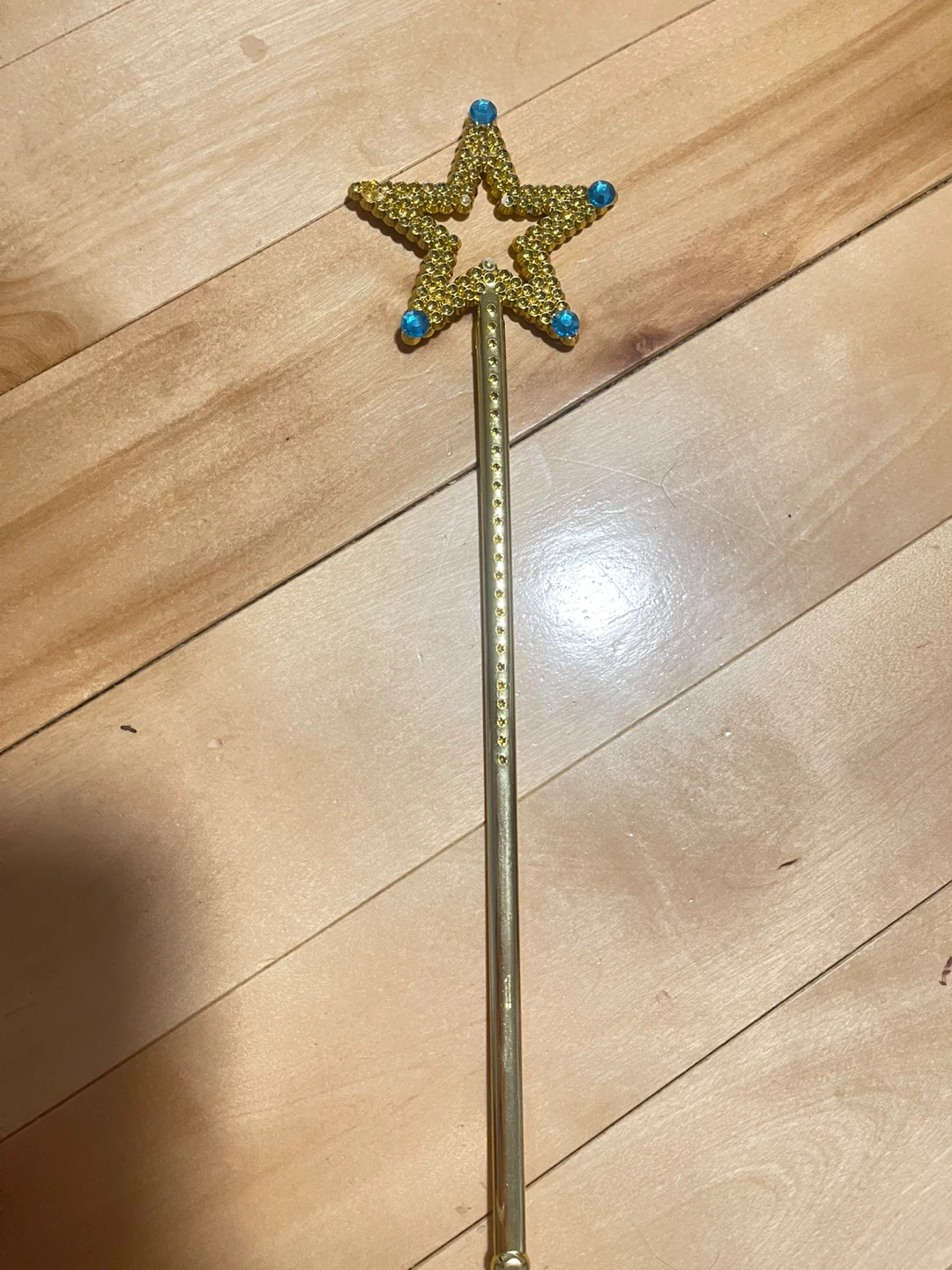 Gold Star Wand with Blue Jewels