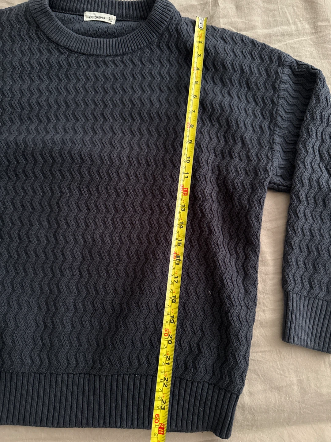Vicunaview Navy Blue Textured Sweater - photo 3