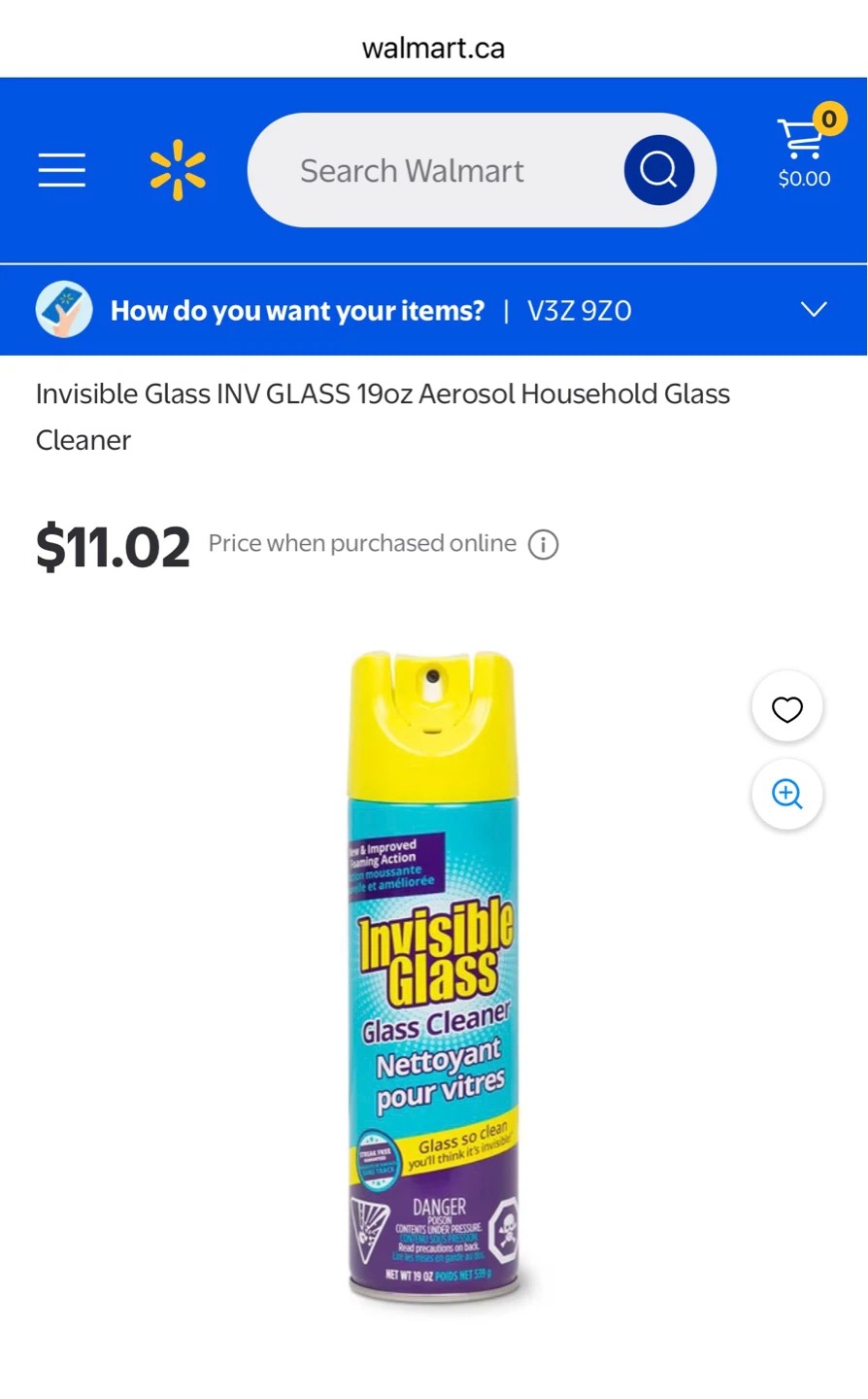 Half price! Invisible Glass INV GLASS Aerosol Glass Cleaner