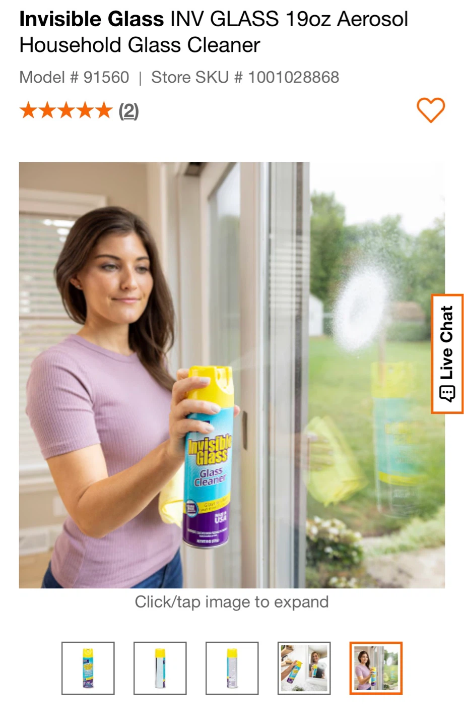 Half price! Invisible Glass INV GLASS Aerosol Glass Cleaner - photo 2
