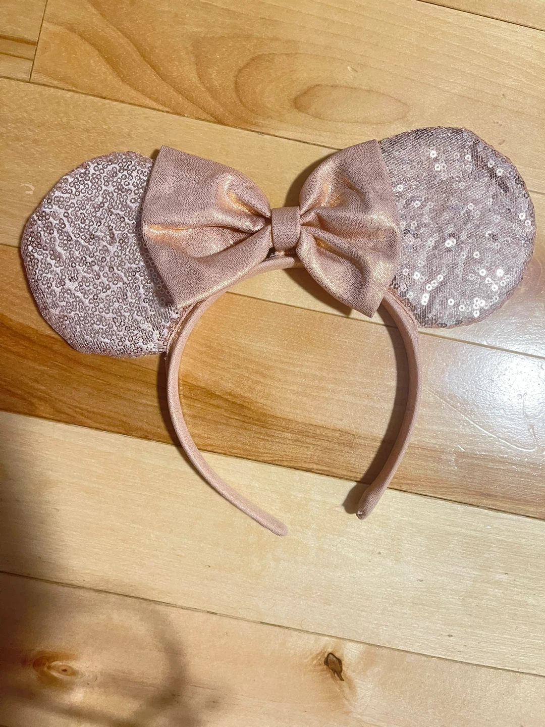 Rose Gold Sequin Minnie Mouse Ears Headband