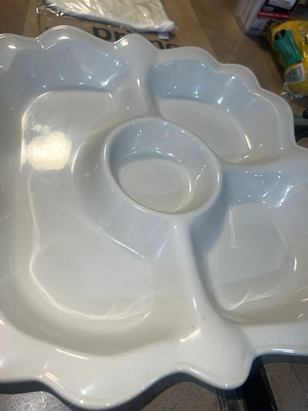 White Appetizer Tray with Stand ⚽ - photo 2
