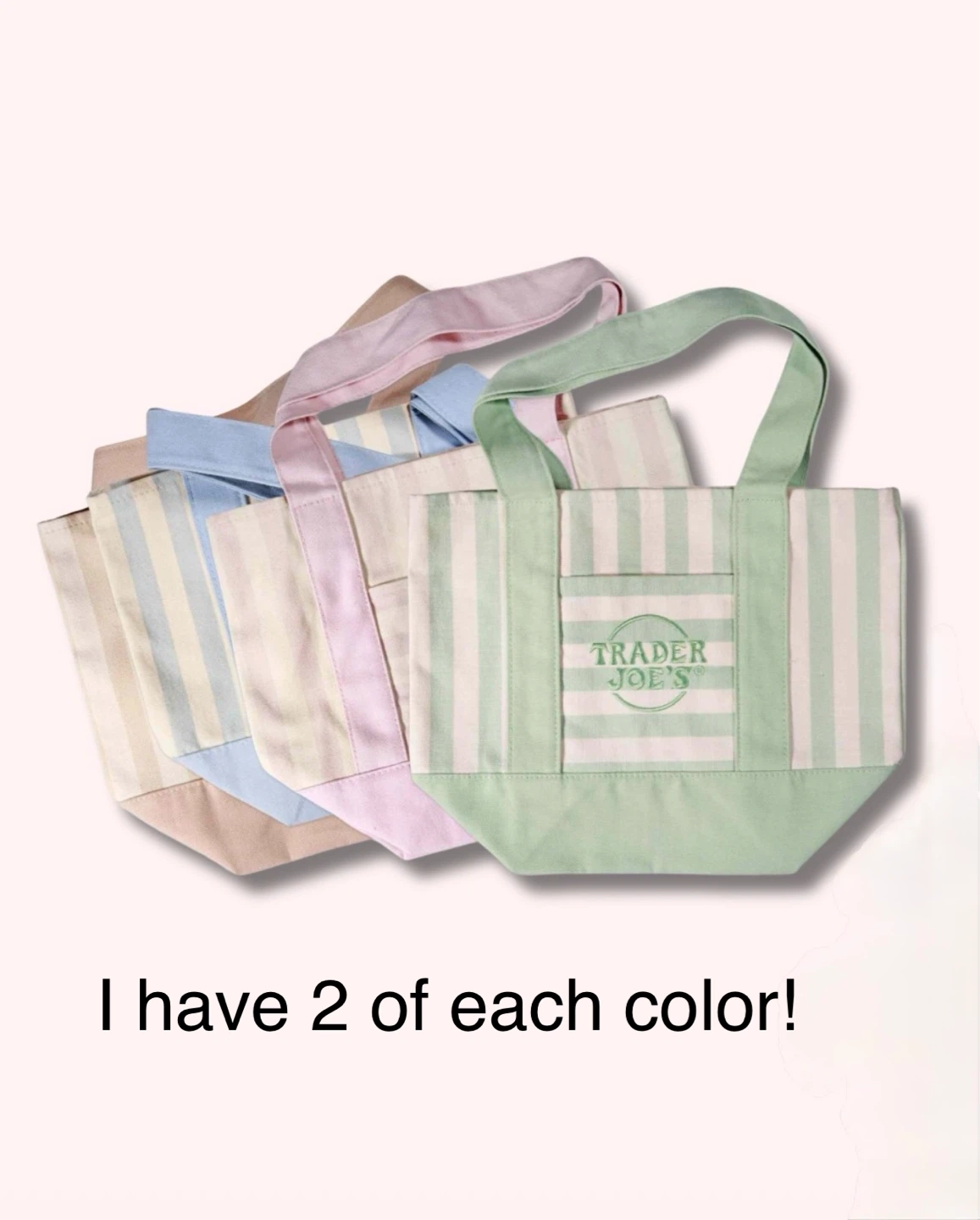 Trader Joe's Striped Mini Tote Bags