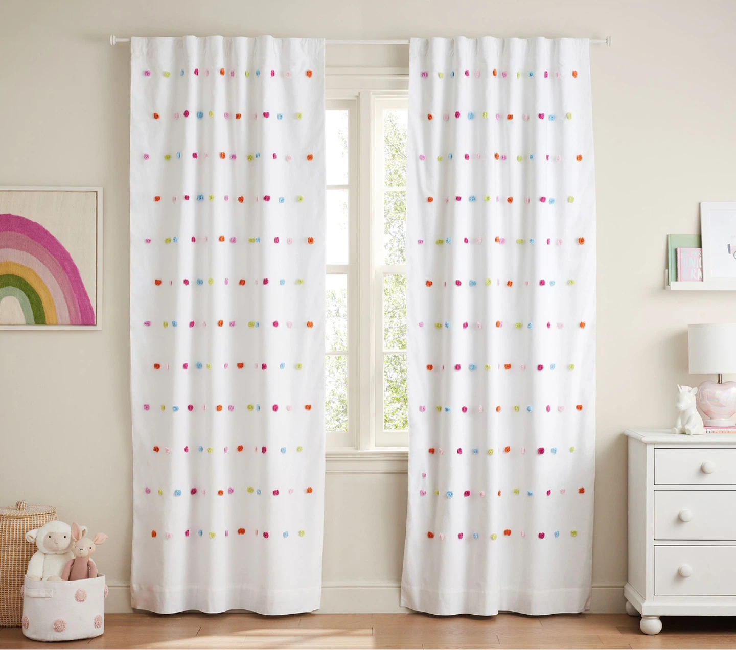 Pottery Barn Bright Pom Pom Blackout Curtain Panel - photo 3