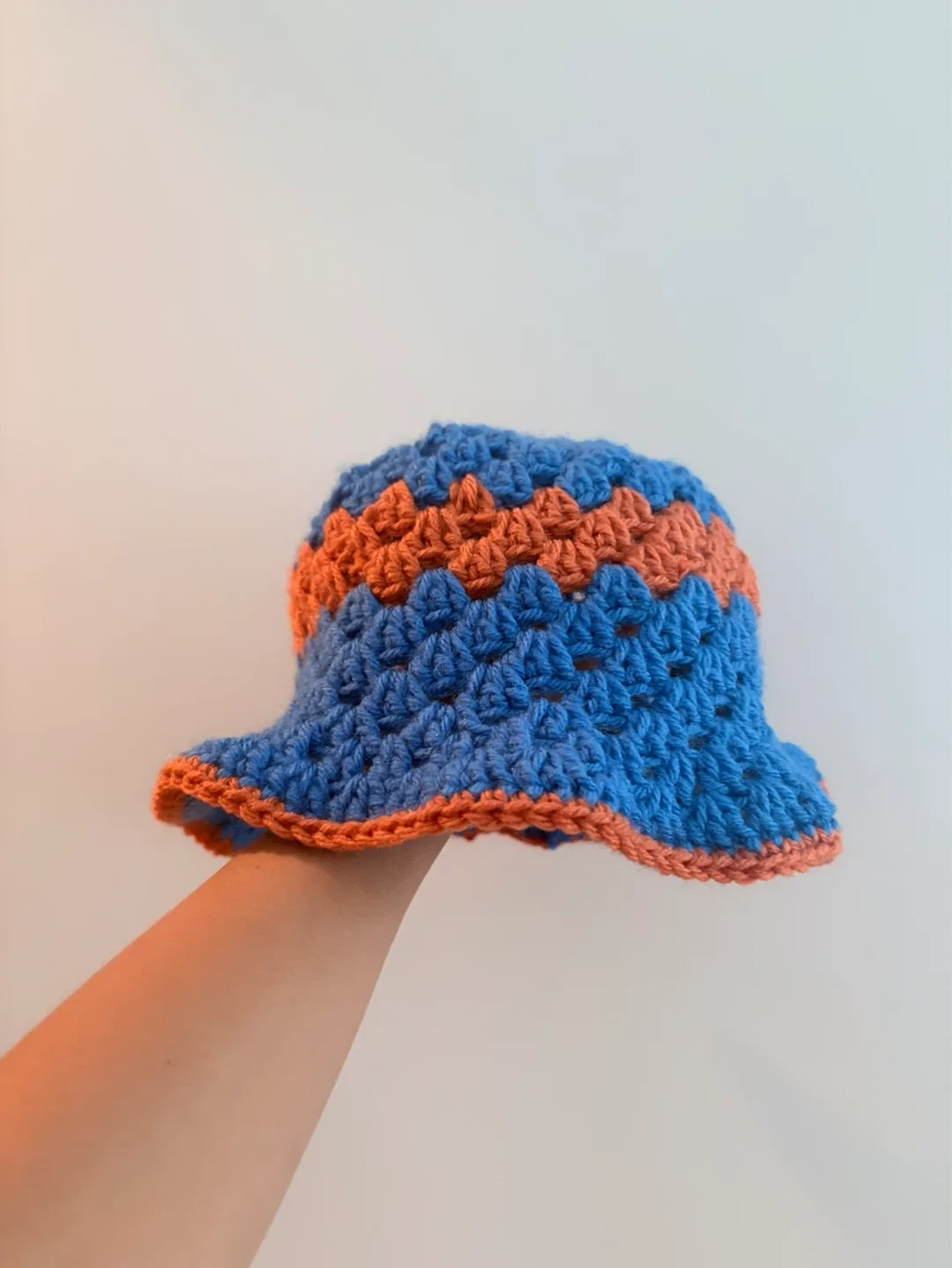 ⚽️Crocheted Bucket Hat Blue and Orange