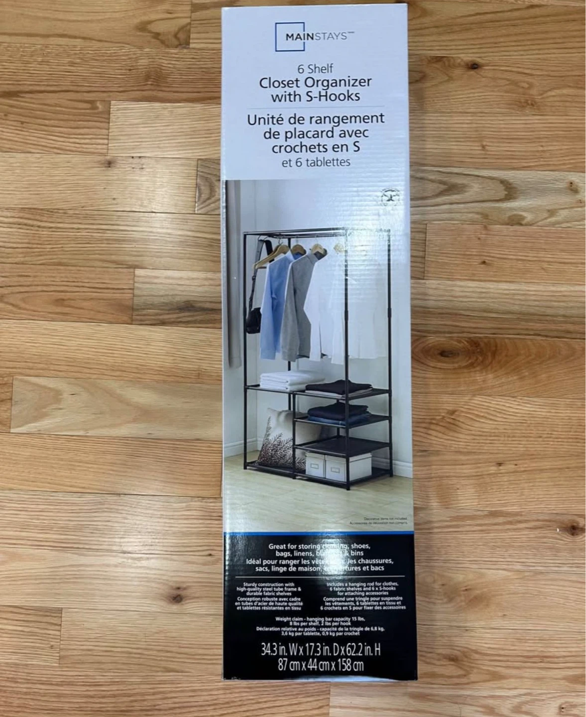 6 Shelf Closet Organizer with S-Hooks