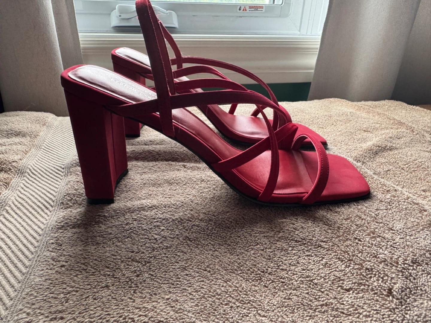 Red size 9 Block Heel Sandals