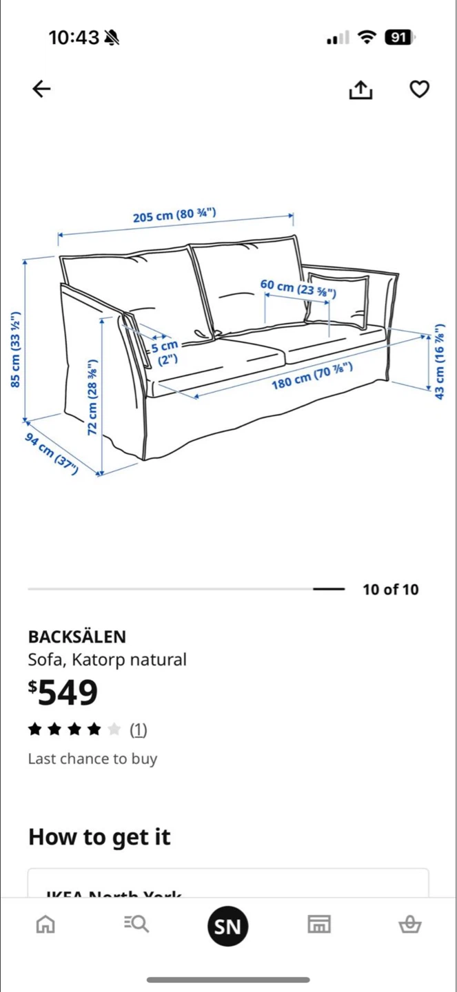 IKEA BACKSÄLEN Sofa 3 seater - photo 3