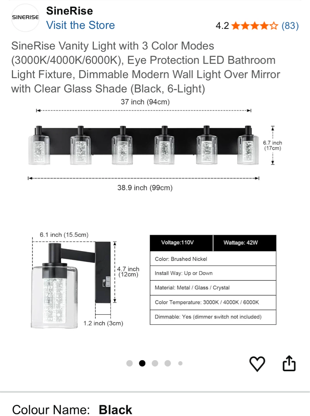 SineRise Vanity Light with 3 Color Modes, Eye Protection LED - photo 3