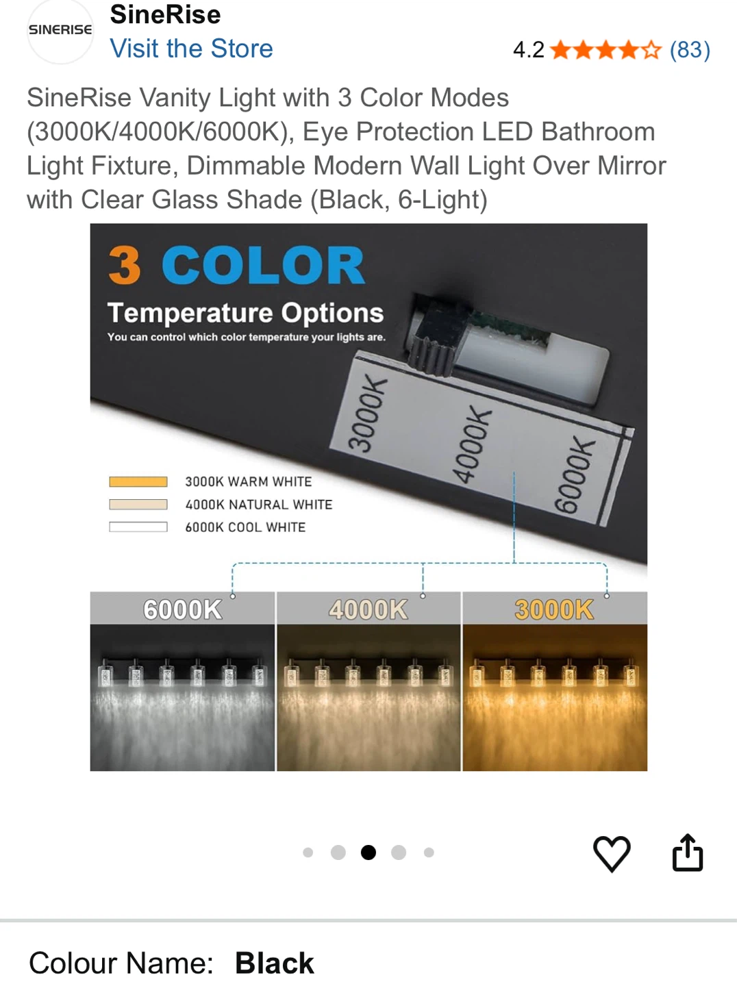 SineRise Vanity Light with 3 Color Modes, Eye Protection LED - photo 4