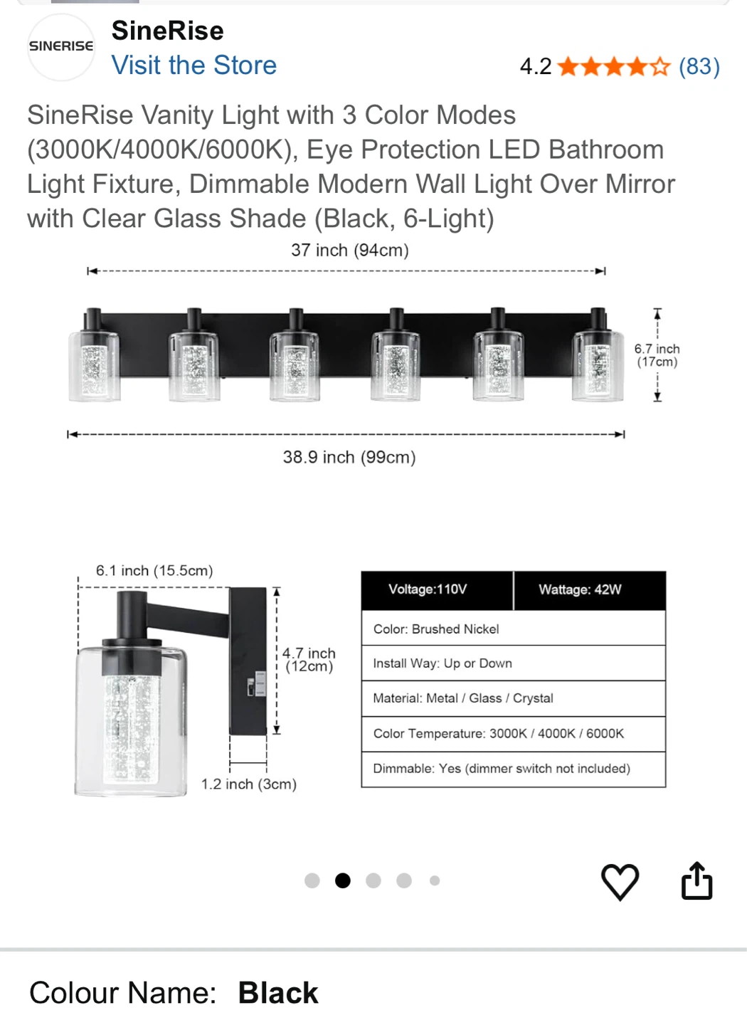 SineRise Vanity Light with 3 Color Modes, Eye Protection LED - photo 2