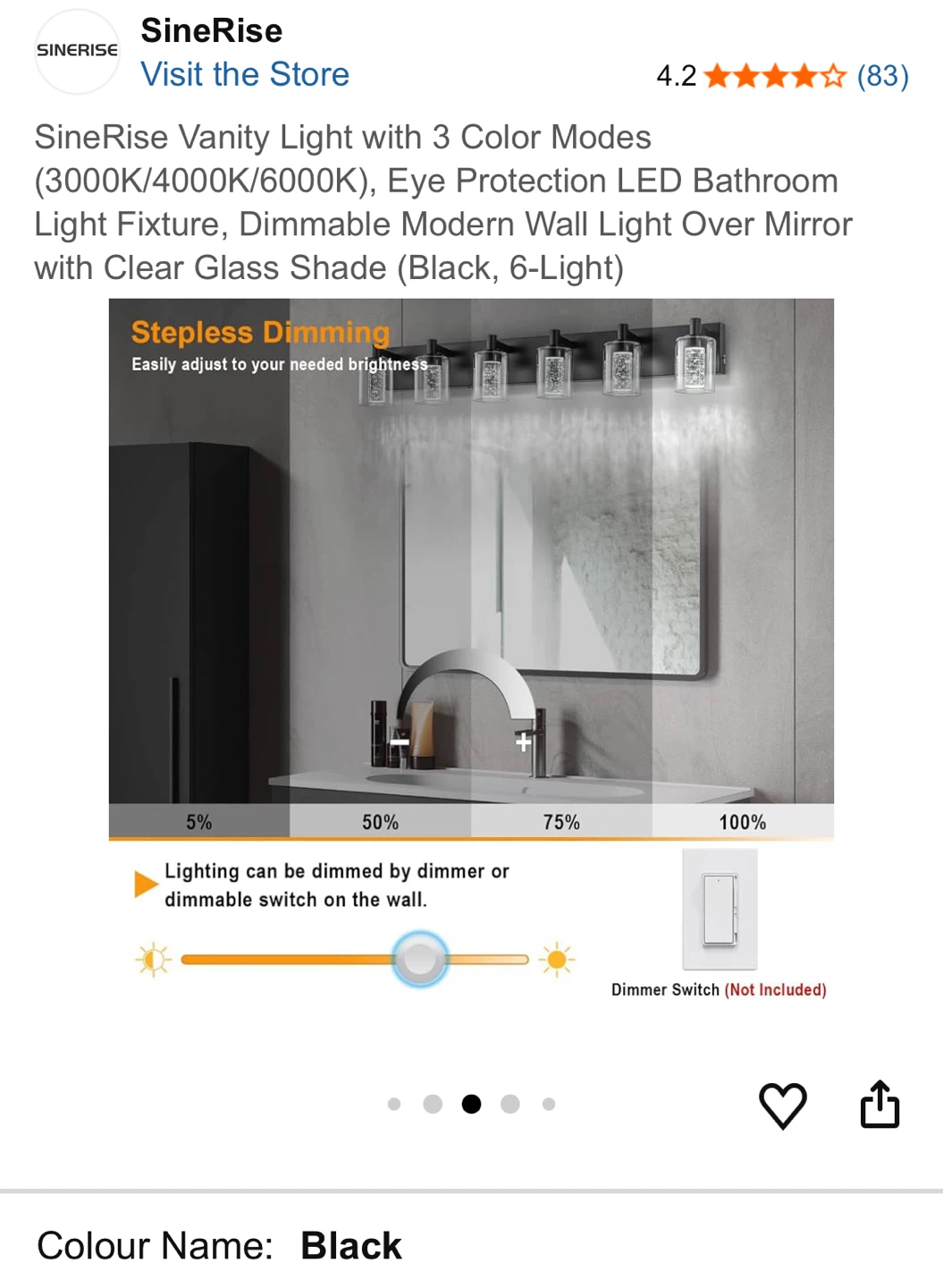 SineRise Vanity Light with 3 Color Modes, Eye Protection LED - photo 5