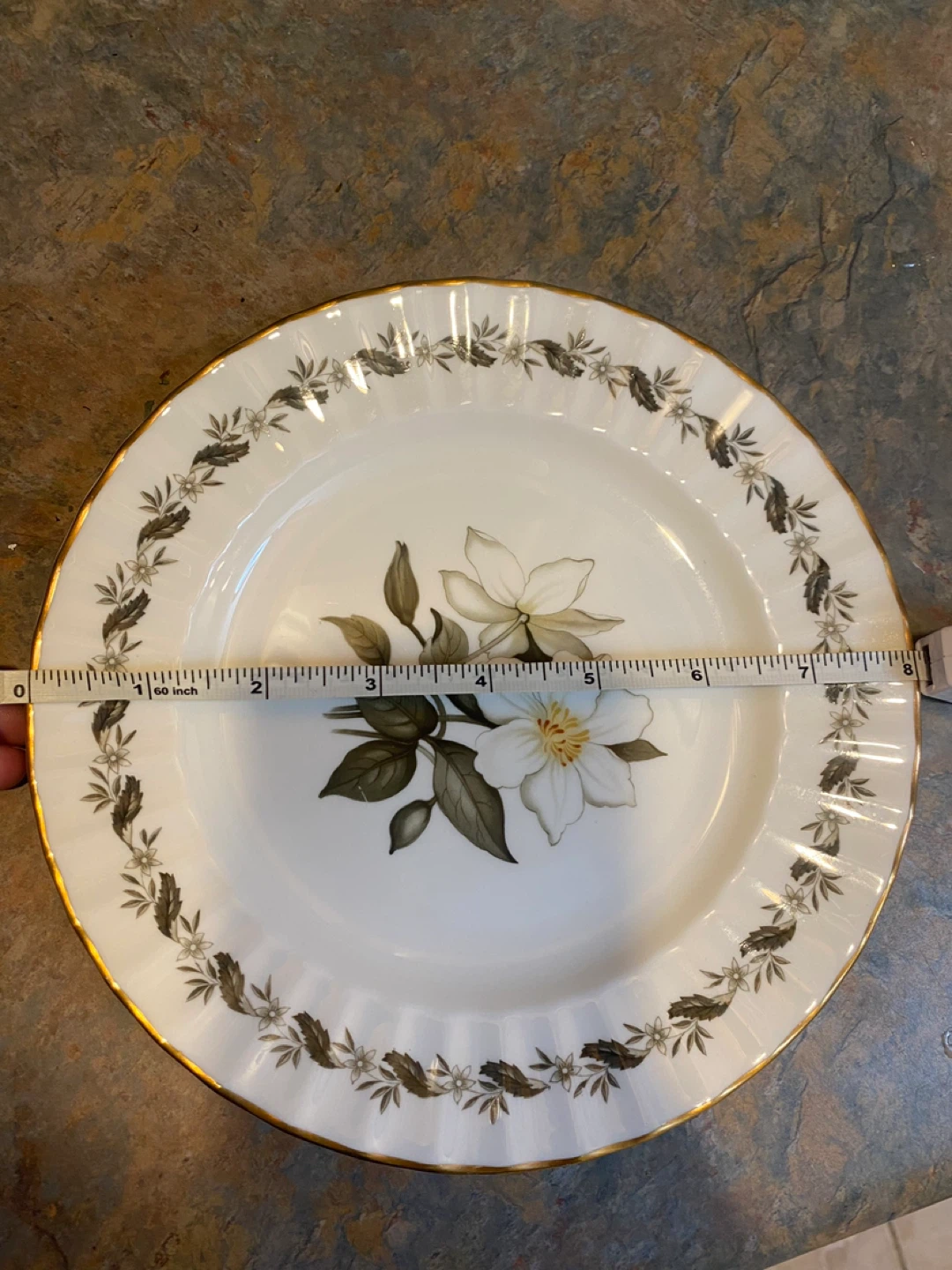 White Floral Dinner Plates (Set of 5)