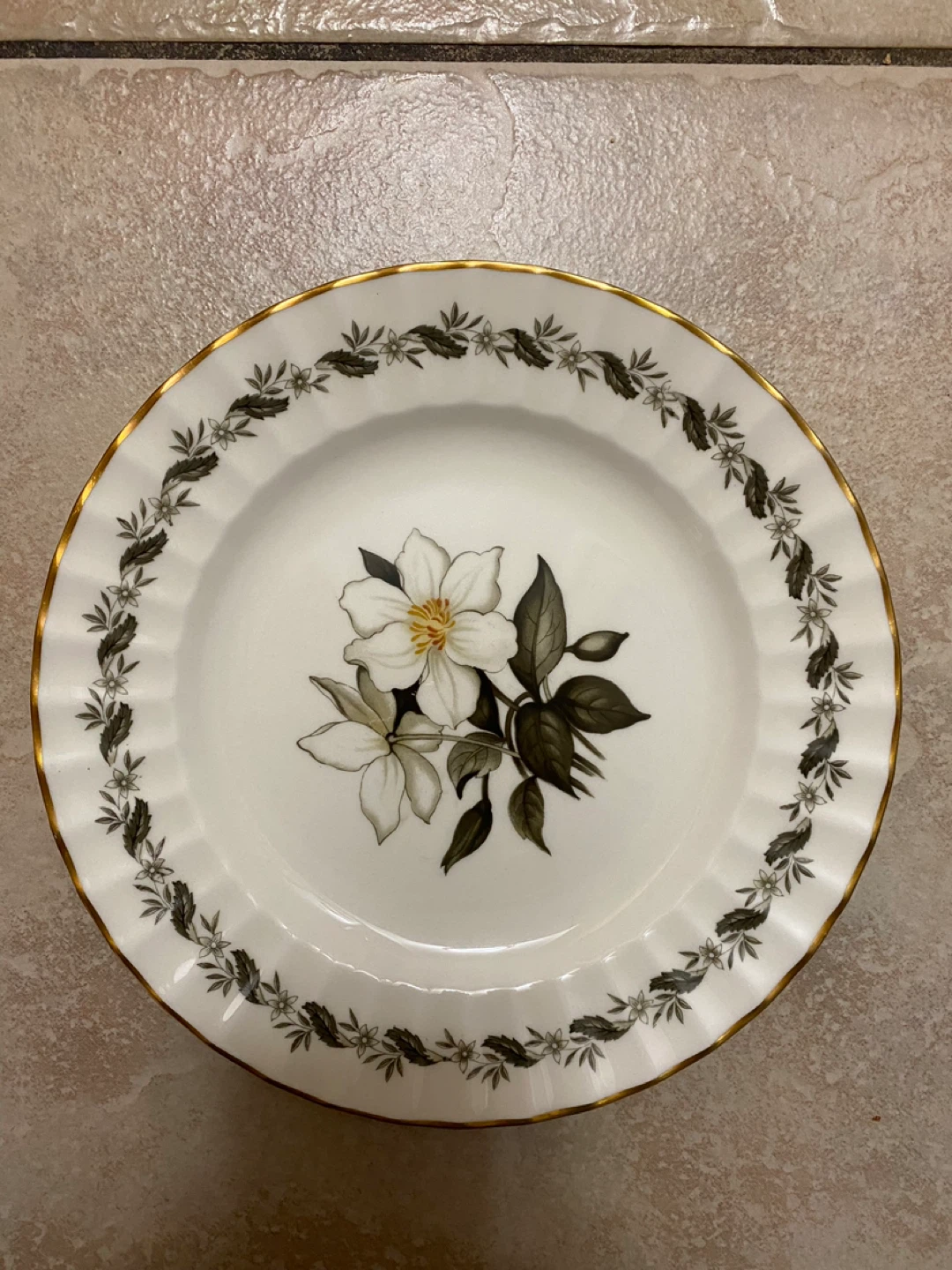 White Floral Dinner Plates (Set of 5) - photo 3