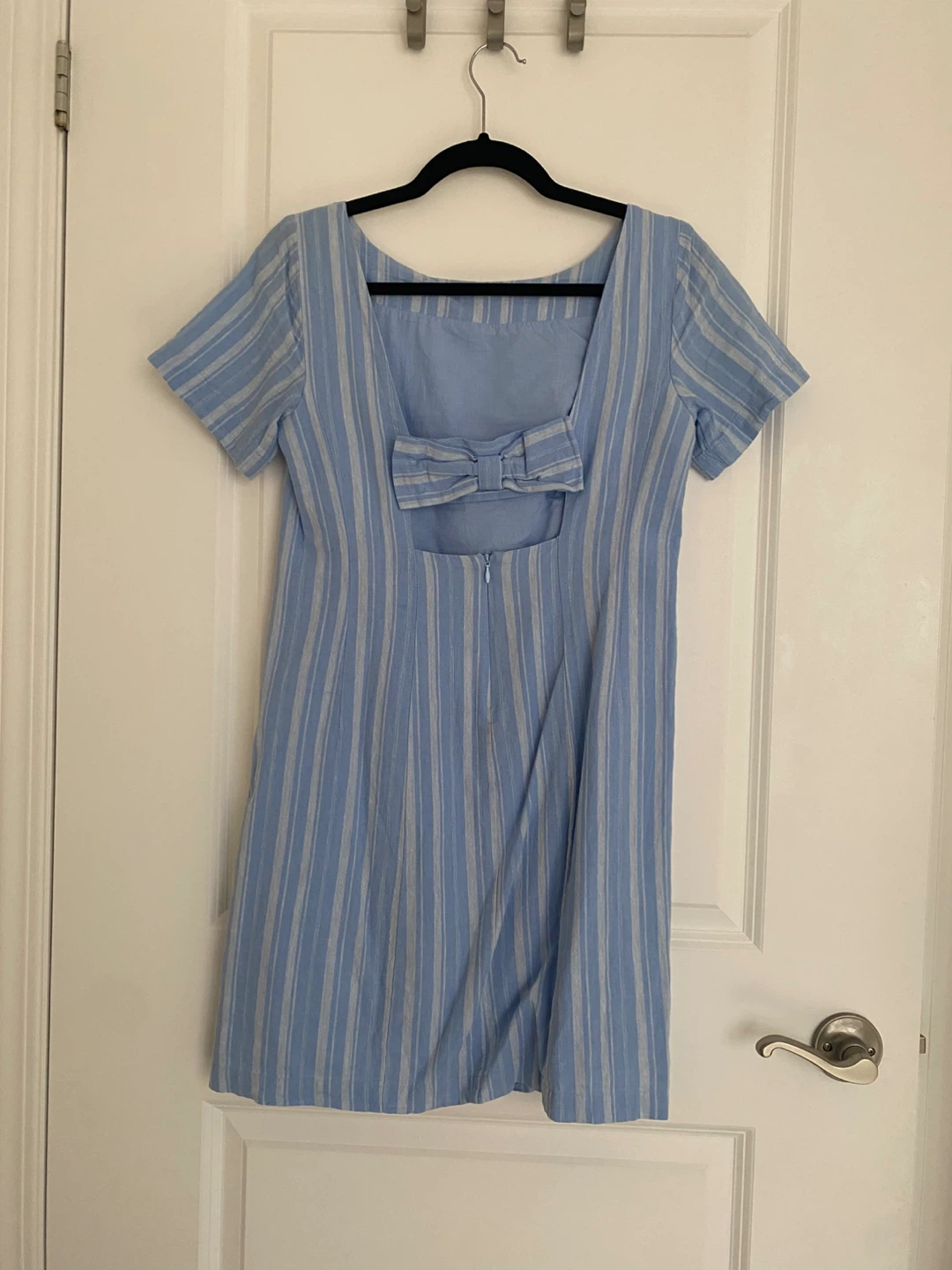 Anthropologie Blue Bow-Back Shift Dress, 2 ⚽️ - photo 4