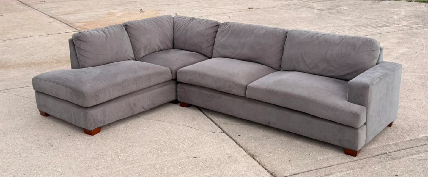 Gray Sectional Couch with Chaise - photo 3