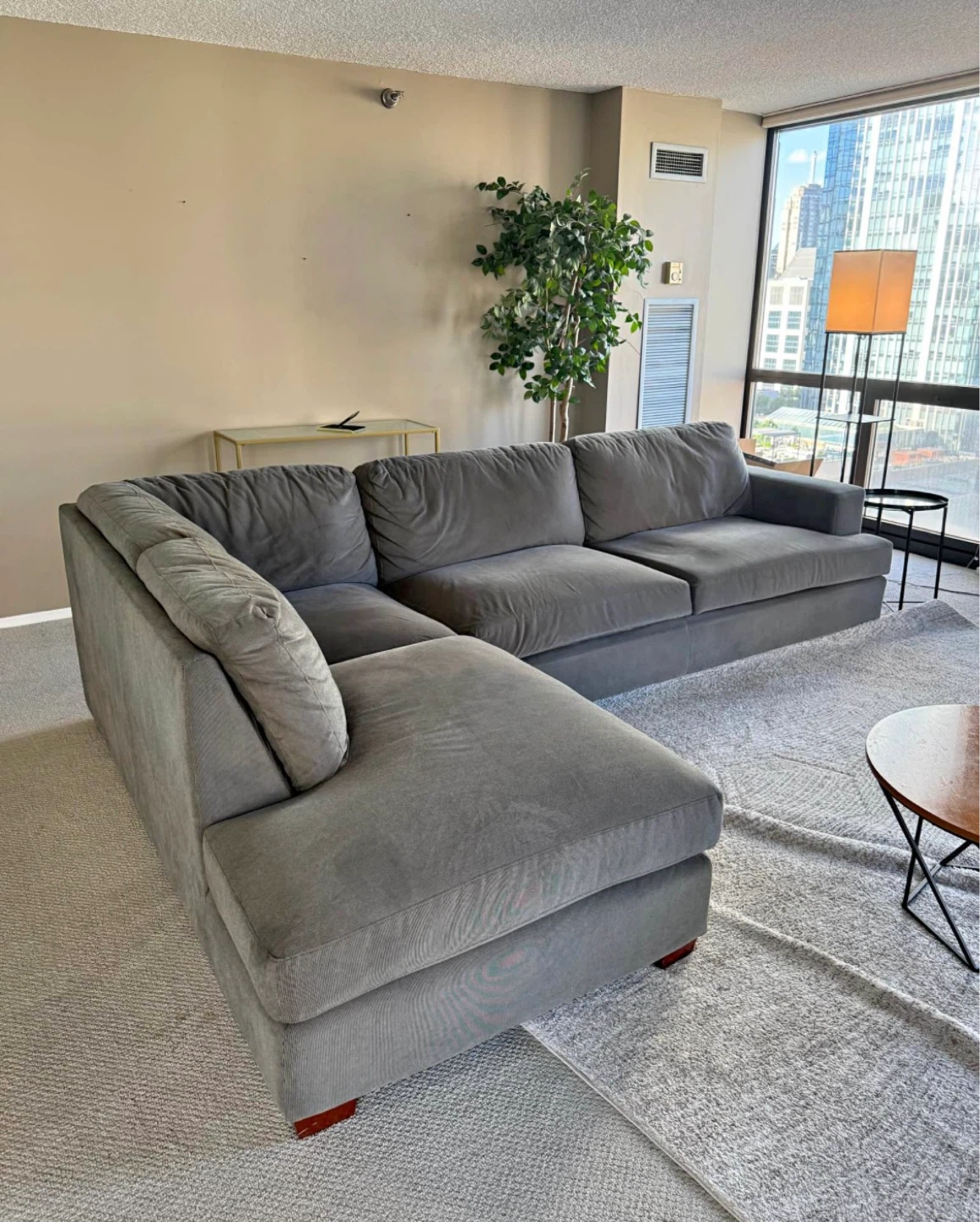 Gray Sectional Couch with Chaise - photo 4