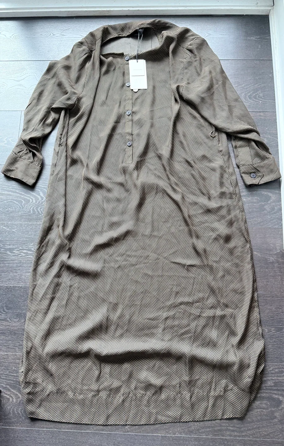 ⚽️ ZARA Women’s Collection, Polka Dot Button Front Shirt Dress