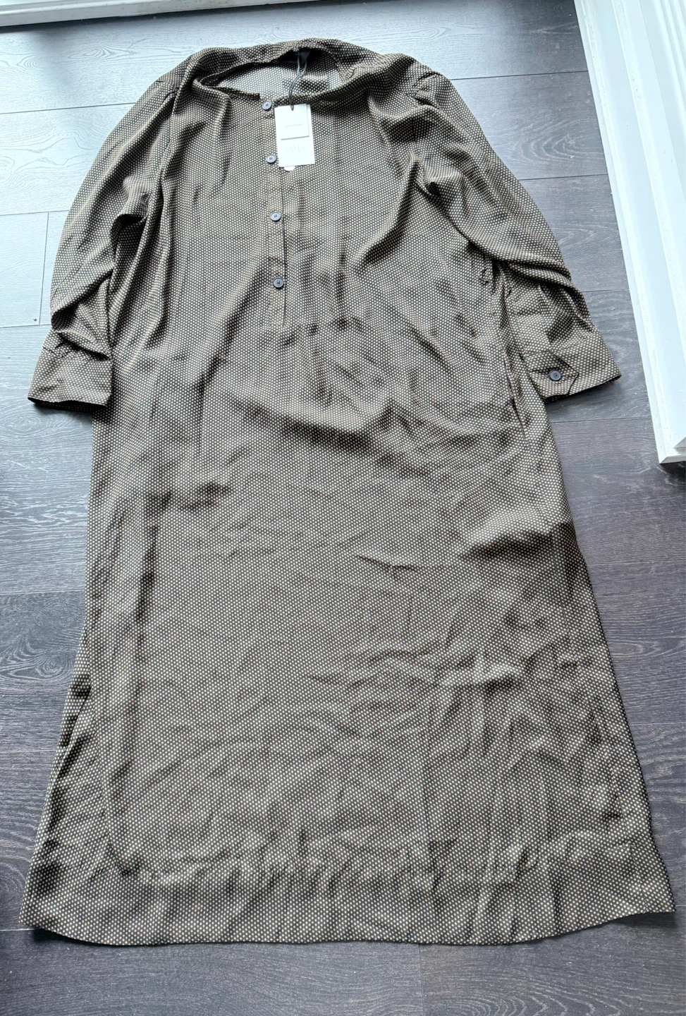 ⚽️ ZARA Women’s Collection, Polka Dot Button Front Shirt Dress - photo 2