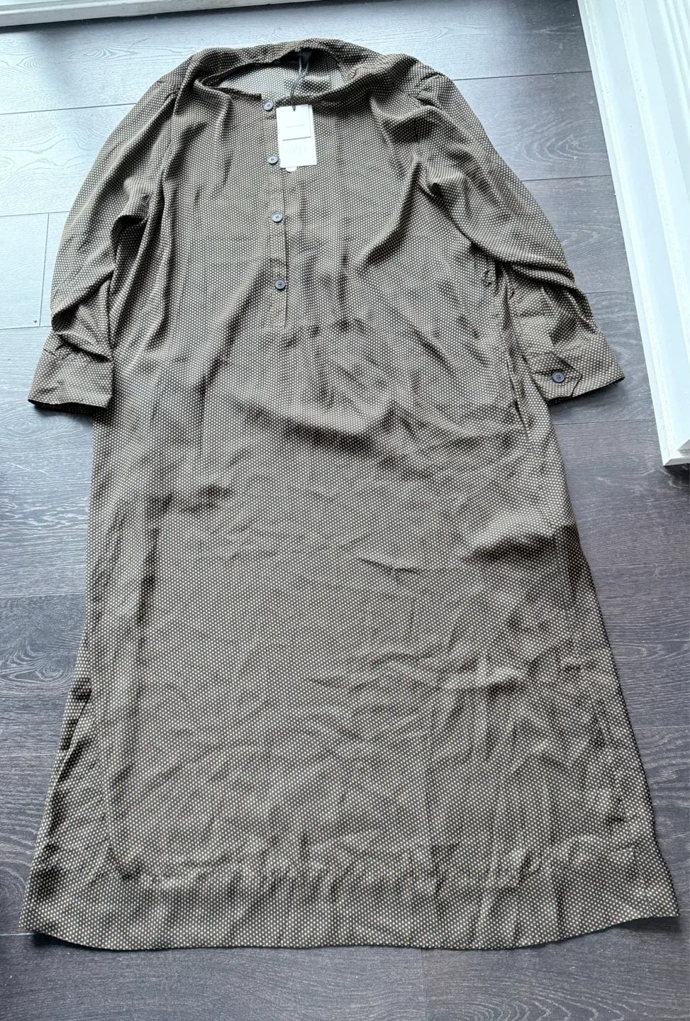 ⚽️ ZARA Women’s Collection, Polka Dot Button Front Shirt Dress - photo 2
