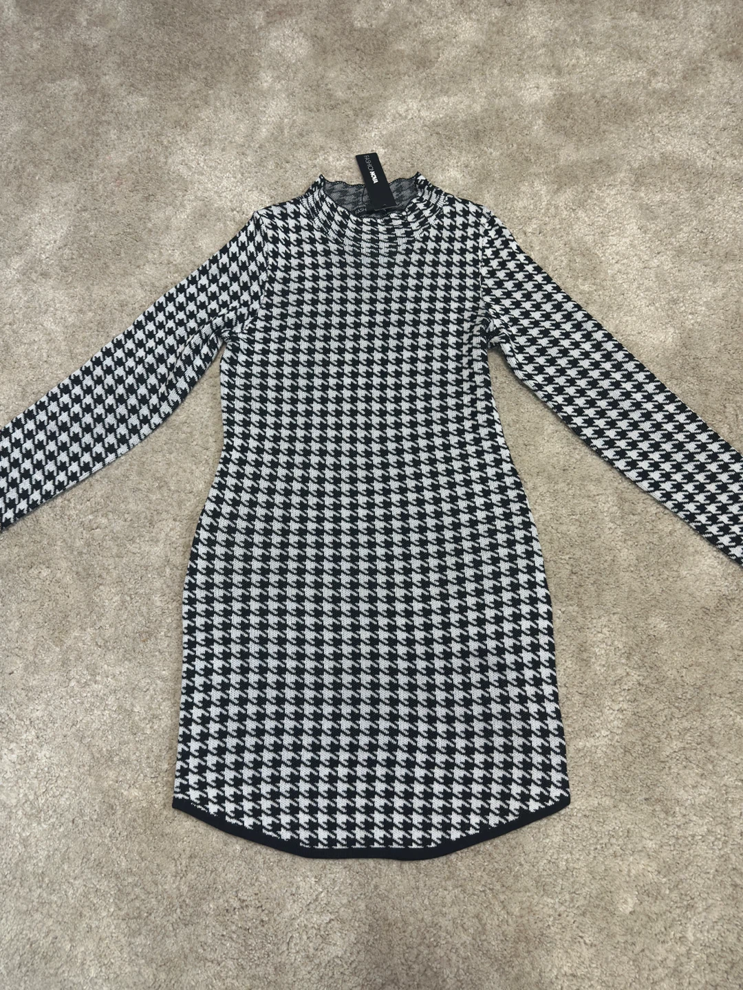 New Fashion Nova Houndstooth Sweater Dress