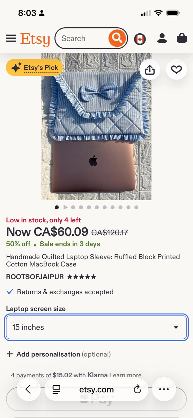 ⚽️ Roots of Jaipur 14-15” Laptop Case - Quilted